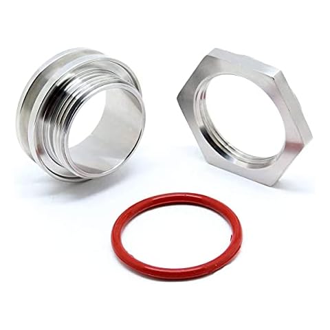 QiiMii Stainless Steel 304 Bulkhead 1.5” TC home-brew Kettle Bulkhead Compression Fitting NPT Thread Cover