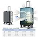 QSMBNET Travel Luggage Cover Wind Turbine Spandex Suitcase Protector Washable Baggage Covers Fashion Elastic Scratch-Resistant Luggage Cover Protector Fits 18-32 Inch Luggage