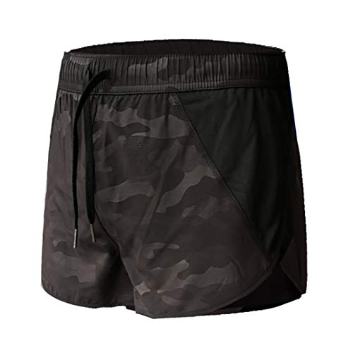 AIMPACT Men's 3'' Linner Running Shorts Quick Dry Gym Athletic Shorts with Zipper Pocket(Camouflage M(XXL))