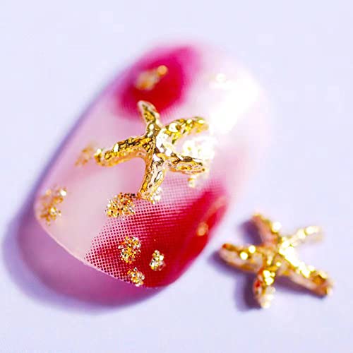 Tropical Nail Art Studs Charm Gold Summer Marine Metal Sticker Rivet Cute Sealife Mermaid Turtle Charms Ocean Theme For Handmade Craft Salon Diy Nail Design (Gold) #TOP7