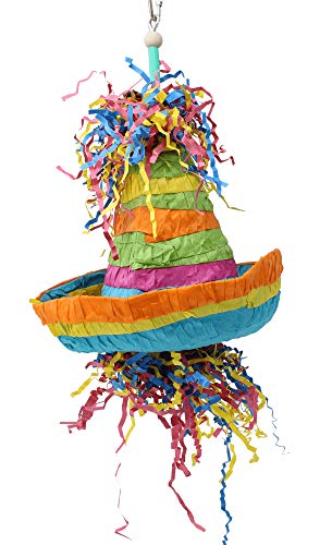 Bonka Bird Toys 2198 Pinata Hat Shreddable Colorfulo Parrot Cockatoo African Grey Amazon Conure Quaker