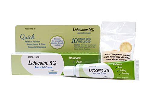 Lidocaine 5% Anorectal Cream | for Hemorrhoid Relief from Pain, Itching, Burning |