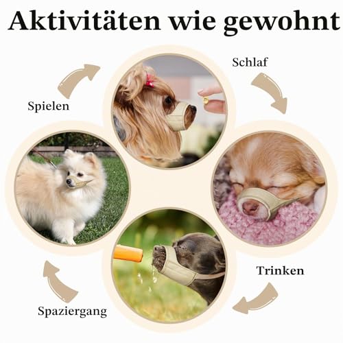 Mayerzon Maulkorb für Hunde mit kurzer Schnauze, Kleiner Maulkorb für Chihuahua, Shih Tzu, American Bully Boxer Welpen, weicher Stoff, Maulkörbe für Fellpflege, Tierarztbesuche, verhindert Beißen,