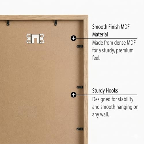 Image of kotart Photo Frame For Wall Decor | Wooden Frames For Wall Decoration | Aesthetic Collage Picture Frames | Rectangular Photo Frame For Home Decor Bedroom Office | Pack of 9 (12X12 inch)
