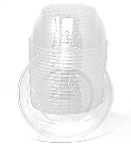 Clear Mini Plastic Bowls - (Bulk 50 Pack) 6 Oz Disposable Premium Hard Plastic Dessert Bowls For Serving, Weddings, Catering, Parties, Ice Cream, Home Or Event Party Supplies #TOP4