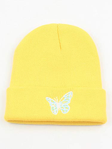 pedkit Homens mulheres gorros de malha de inverno borboleta bordado quente confortável chapéu casual