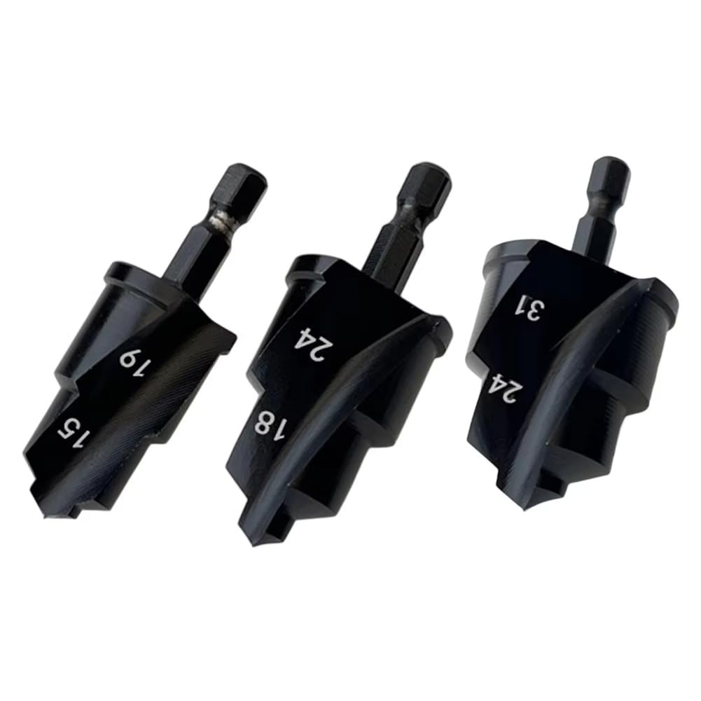 Littimoon 3PC PPR Water Pipe Expansion Drill Countersink Bit Plumbing Drilling Tool Hex Shank Hole Opener 20/25/32mm