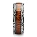 100S JEWELRY Tungsten Rings For Men Wedding Band Koa Wood Inlaid Dome Edge Comfort Fit Size 6-16