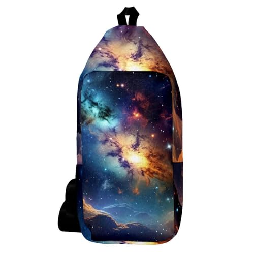 Sac à dos bandoulière galaxie multicolore 16x36.5cm pour homme et femme