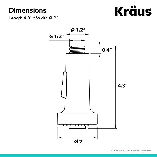 Kraus KFS-1SS Dual Function Kitchen Faucet Sprayer, Stainless Steel - image 5
