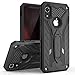 Zizo Static Cover - Case for iPhone XR + Military Grade Drop Tested + Built in Kickstand (Black/Black)