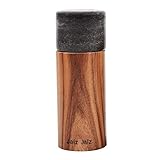 jalz jalz Natural Wood Pepper Mill Salt Grinder Graphic sense of Design with Precision Mechanism with Black Marble Top