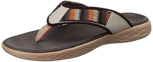 Image of Centrino Mens Durable Flip Flops, Sturdy Grip, EVA Sole & Cushioned Footbed, Hook & Loop Straps Beach Sandals - For Travel, Walking Slippers (6341)