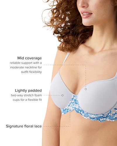 Image of Wacoal Womens Embrace Lace Lightly Padded Underwire Mid Coverage T-Shirt Bra, 853191