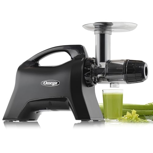 Image of Omega Cold Press Juicer Machine, Vegetable and Fruit Juice Extractor and Nutrition System Makes Nut Milks Baby Food and Sorbets, Triple-Stage 80-RPM Slow Masticating Juicer, 200-Watts, Black