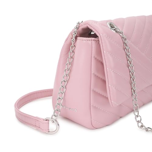 Image of Fastrack Casual Sling Bag with Magnetic Button for Girls, Medium Size with Internal Zipper, Made with Premium Faux Leather, Versatile and Durable Design