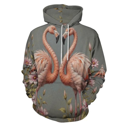 Pull à capuche flamants roses cool et artistique sweat-shirt à manches longues original