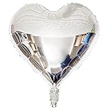 10Pcs Silver Foil Heart Shaped Balloons 18 Inch Heart Mylar Balloons For Baby Shower Wedding Valentine Decorations Love Balloons Party Decorations