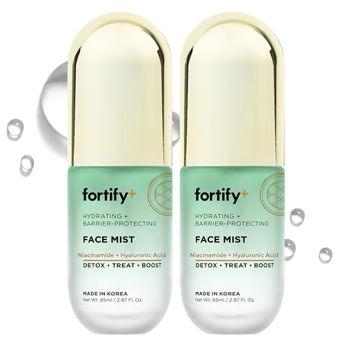 Fortify Skincare Hydrating Face Mist with Hyaluronic Acid & Niacinamide - 3-in-1: Detox, Treat, Boost - Dermatologist Tested - Fragrance-Free, For All Skin Types - Korean Skin Care - 2.87oz - 2 Pack