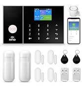 Clouree WiFi Smart-Home veiligheidsalarmkit, draadloos GSM thuisalarmsysteem met sirene, PIR-Bewe...