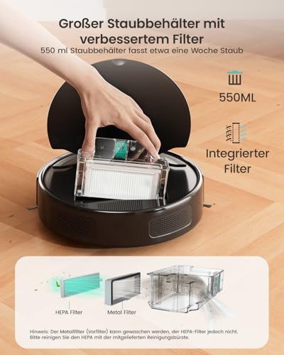 Lefant M310 Staubsauger Roboter, 4500 Pa Saugkraft, 180 Minuten Akkulaufzeit, 4 Reinigungsmodi… – Ansicht 9