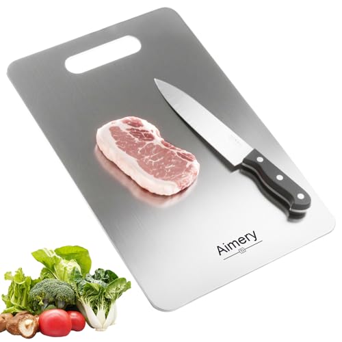 Tabla de cortar de titanio, 100 % titanio puro, grado alimenticio, antiadherente de doble cara, apta para lavavajillas, fácil de limpiar (L: 15 x 11 pulgadas) miniatura 1