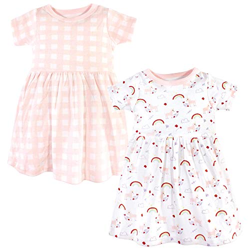 Image of Luvable Friends Baby Cotton Dress, 4 Pack