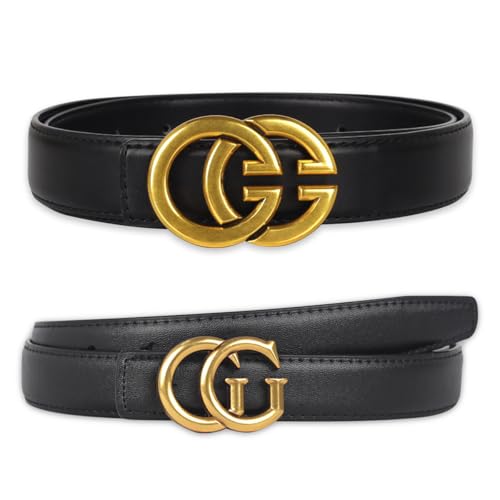 Image of Aurolran Women's Leather Belt with Buckle - Ideal for Dresses, Jeans, and Coats