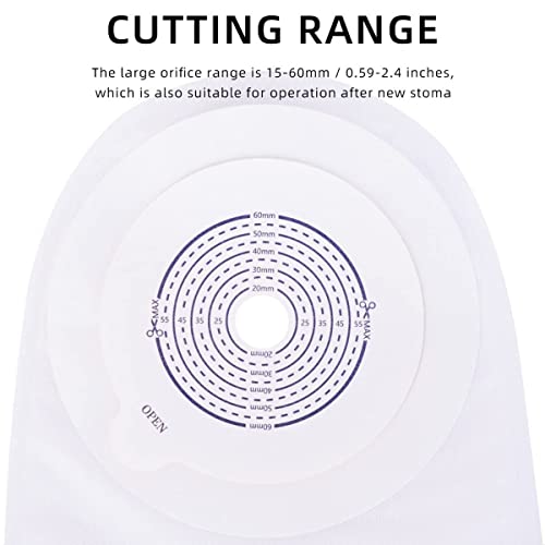 10 Pcs Colostomy Bags,Ostomy Supplies,One Piece Colostomy Pouch For Ileostomy Stoma Care, Cut-To-Fit #TOP4