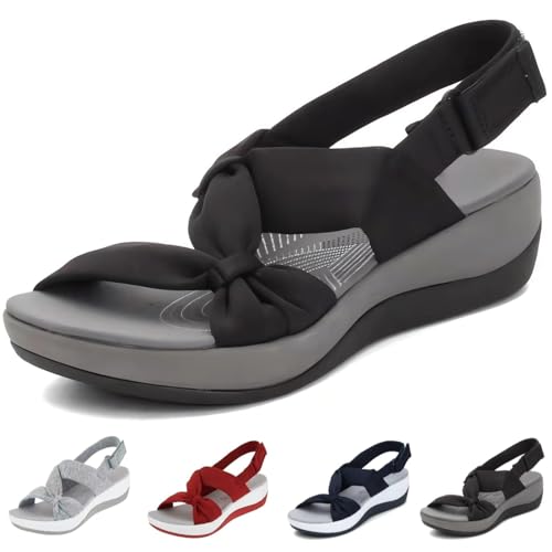 Women's Summer Sandals Orthopedic Arch Support Walking Shoes Casual Orthotic Low Platform Wedges Sandals With Back Strap