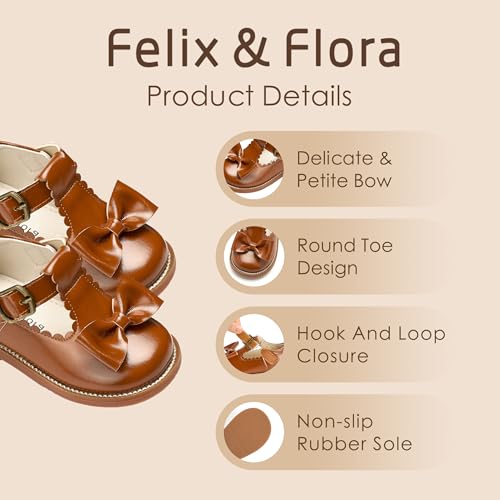 Image of Felix & Flora Toddler Little Girl Mary Jane Dress Shoes - Ballet Flats for Girl Party School Shoes