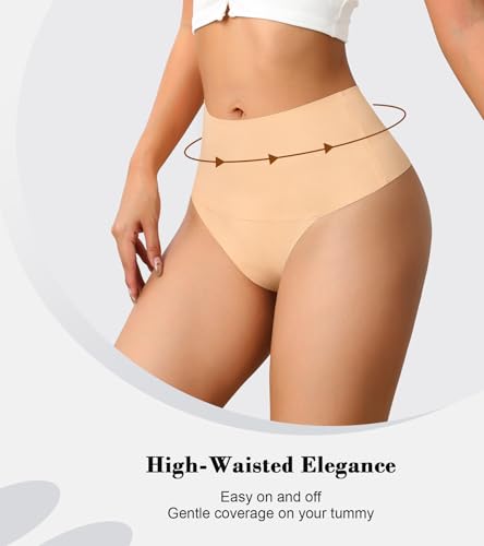 ASIMOON High Waisted Thongs Underwear for Women Seamless Underwear Ladies Soft No Show High Cut Panties 6 Pack2