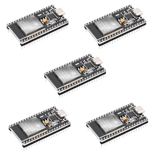 5PCS ESP Development Board, LUIRSAY ESP-32 DevKit with 2.4GHz WiFi + Bluetooth Dual Core, CP2102 Chip, ESP USB-C Port, Support AP/STA/AP+STA, for Arduino IDE (38Pin)