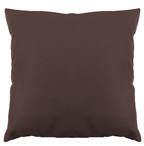 Saffron Floor Cushion Cover Decorative Extra Large Pillowcase Brown 30X30 Inch (76X76 Cm) Cotton Plain Solid Removable Cover, Insert Not Included #TOP8