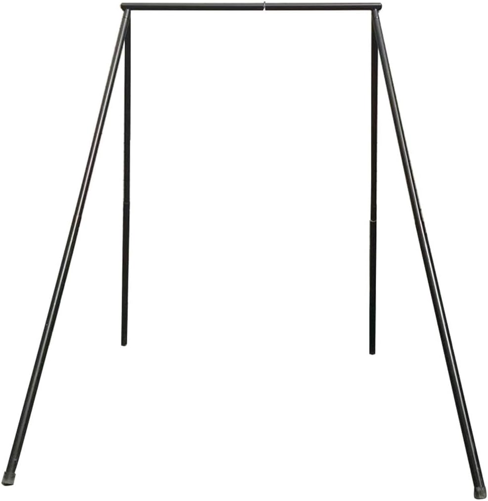 HSW Black Steel Game Hunting Hoist Rack, 500lb Capacity Deer Game Hanger Hoist, Heavy Duty Convenient Freehand Installation Support Stand for Field Processing (Black)