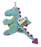goDog, Dragons, Squeaker Dog Toy, Chew Resistant, Durable Plush, Soft, Tough, Reinforced Seams, Turquoise, Large