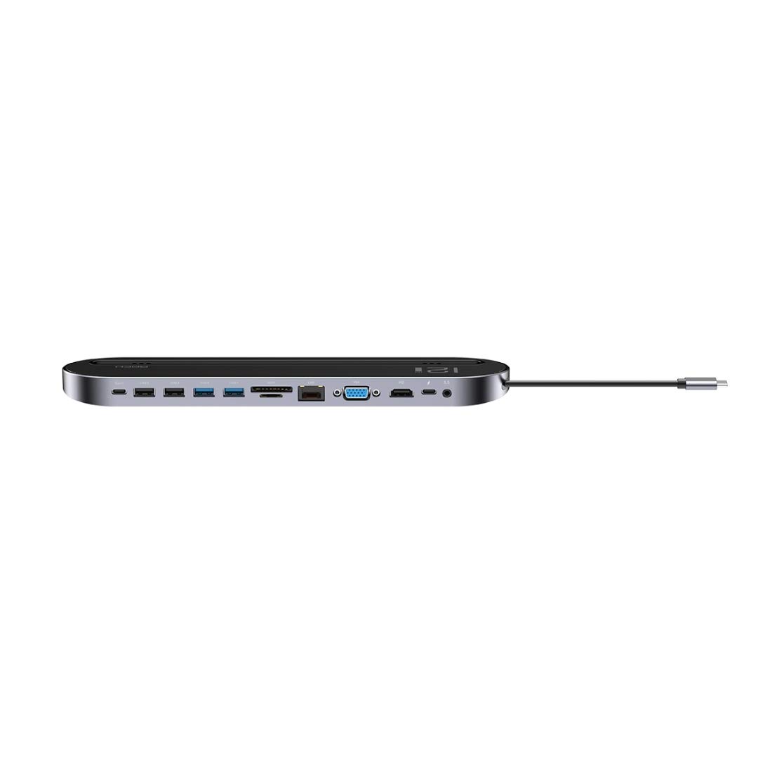 HUB USB Docking Station Splitter Multi-Function HUB Laptop Stand Base 12 in 1 USB 3-C/Type-C + 2 USB 2.0 + 2 USB 3.0 + Porta RJ45 Ethernet Gigabit + VGA + HDMI con TF Card SD/Slot & 3.5mm Jack DAT