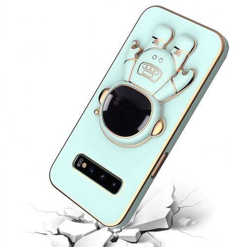 Image of for Samsung Galaxy S10 Case Cute 3D Astronaut Stand Design Camera Protection Shockproof Soft Back Cover (for Samsung Galaxy S10, Mint)