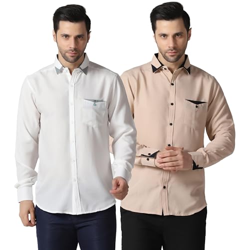 Image of TAGDO Men's Full Sleeve Shirt | Pocket Design and Spread Collar Shirt for Man (2054)