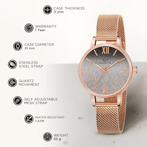 Image of Carlington Analog Watches for Women with mesh Strap - CT 2018