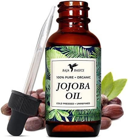 Baja Basics, Organic Jojoba Oil, Cold Pressed, 100% Pure - Moisturizer for Skin, Face, Body, Nails and Hair - Multi-Purpose Beauty Product, Vitamin E Anti-Aging Serum For Men and Women - 4 oz Bottle
