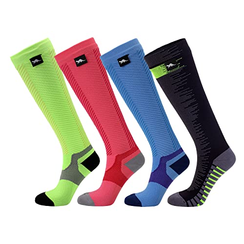 Foto von OTTER Wasserdichte kniehohe Socken unisex Outdoor Walking, wasserdicht, warm und geruchsresistent für Männer, Frauen, Kinder, mit Merinowolle (X - Größe（46-50）, Schwarz & Grün)