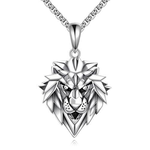 Shark/Lion/Turtle Necklace Sterling Silver Animal Pendant Animal Jewelry Gifts for Women Men