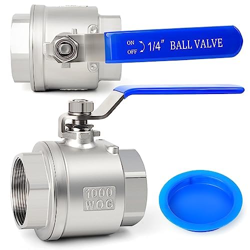 Válvula de bola resistente de paso total en acero inoxidable 304 con rosca hembra 1/4
