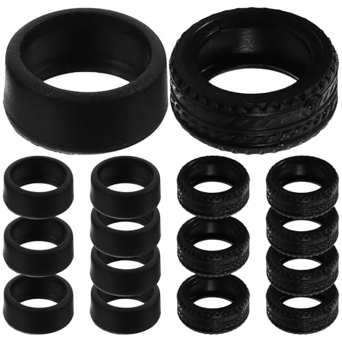 HONITANO 16 Piezas Neumáticos de Goma para Modelos de Coche RC Cubiertas de Neumático para Repuesto DIY para Fiestas Familiares Decoraciones Estacionales y Actividades de Carreras