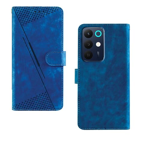 Image of amazon basics Realme 15X 5G Flip Cover | Card Pockets Wallet & Stand | Flip Cover for Realme 15X 5G (Executive Blue)