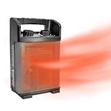 HICFM 1500W Electric Utility Space Heater BTU 5120 with Thermostat Control, 2 Power Setting, Fan Only Option, Built-in Carrying Handle, Tip-Over Switch, Cool Touch, UL Safety