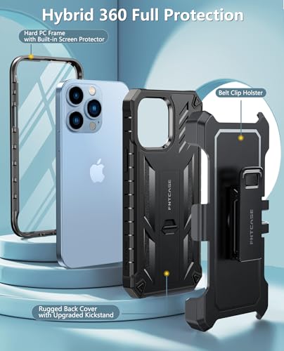Coque iPhone 13 Pro Max antichoc de qualité militaire avec béquille intégrée