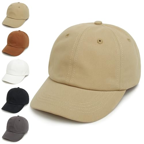 Yanwang Bebé Niños Color Sólido Gorras De Béisbol De Algodón Ajustable Sun-Sombrero Para Niños Pequeños Niñas Camel 2-5years