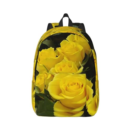 Sac à dos d'infirmière à motif floral roses jaunes avec compartiment PC portable